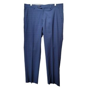 Ralph Lauren Dress Pants Mens 34x29 Slacks Blue Plaid Office Professional Office